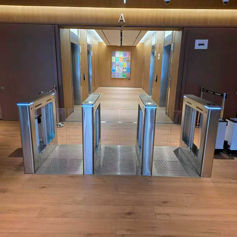 Minimalist anti-fingerprint stainless flap speed gate